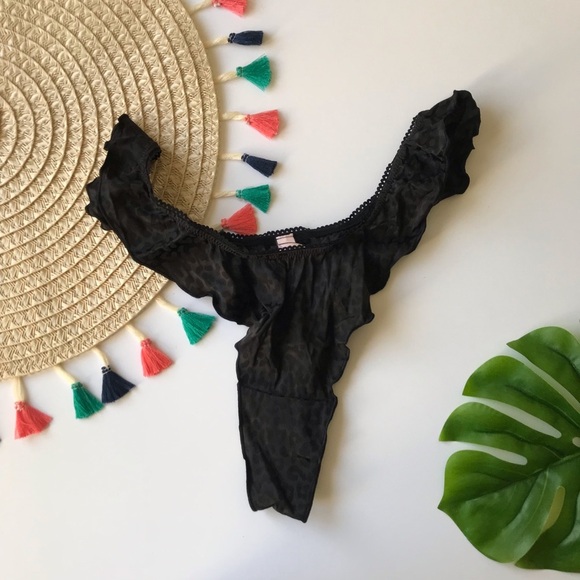 Victoria's Secret Satin Thong Panty Black XL NEW - Picture 5 of 5